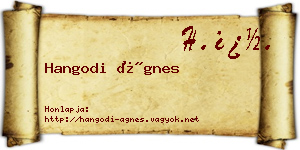 Hangodi Ágnes névjegykártya